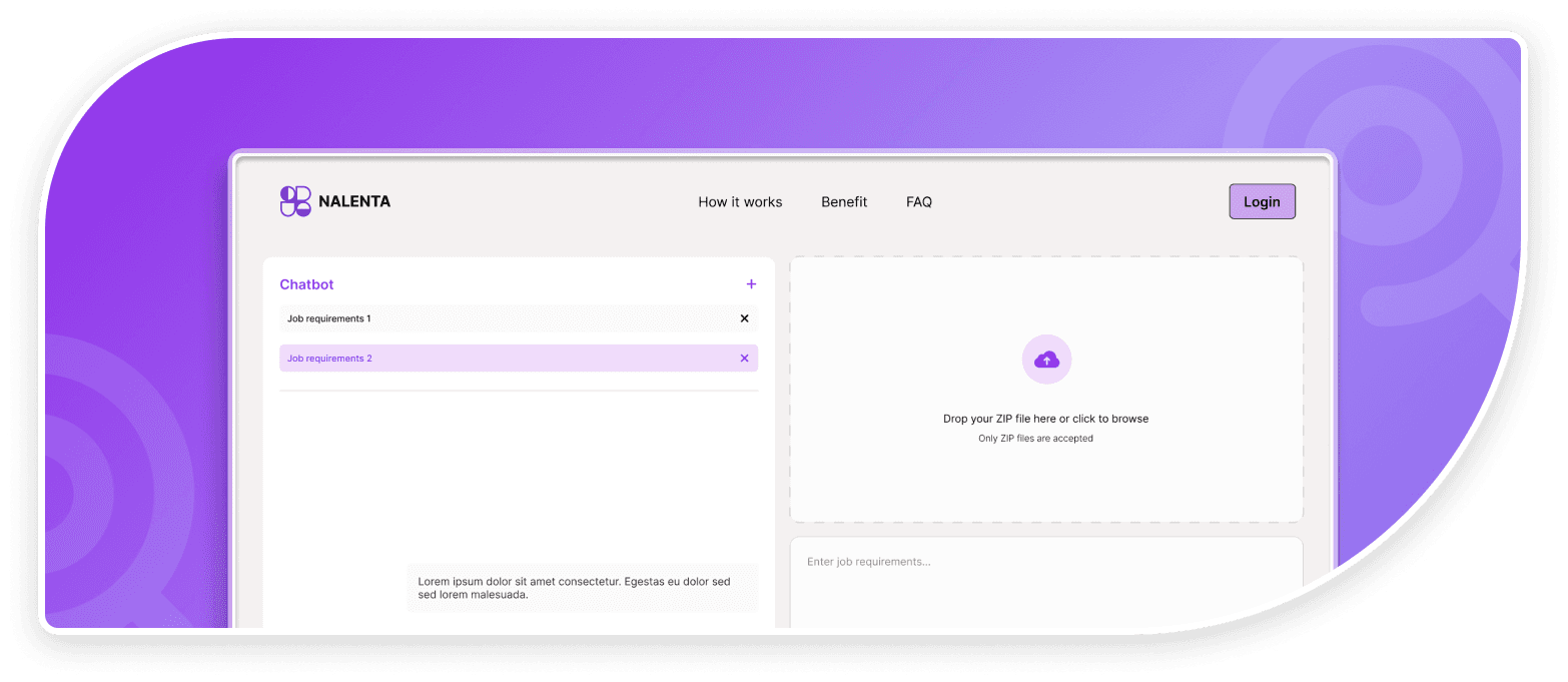 AI Recruiter Dashboard - Nalenta platform interface
